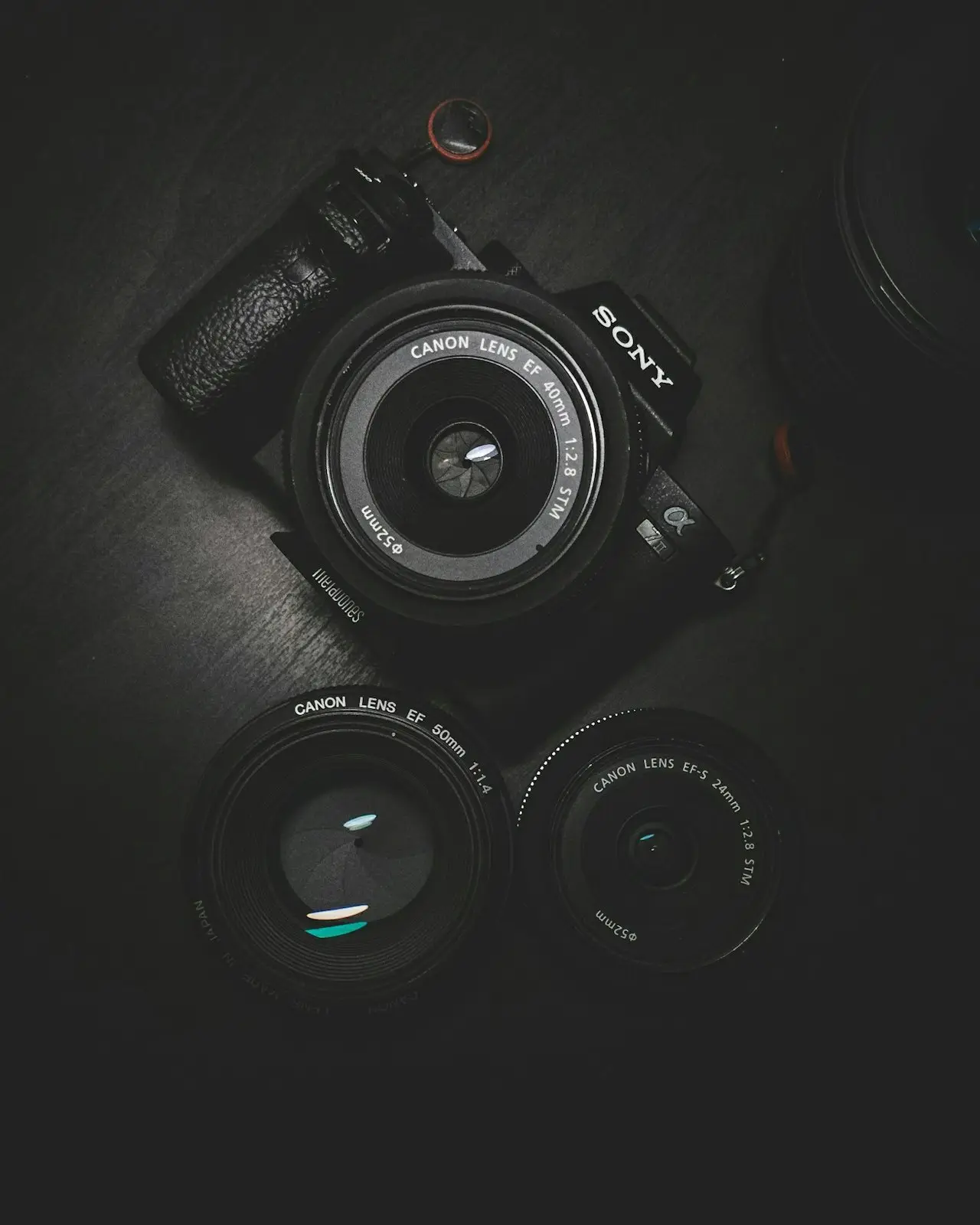 Smartphone camera lenses close-up