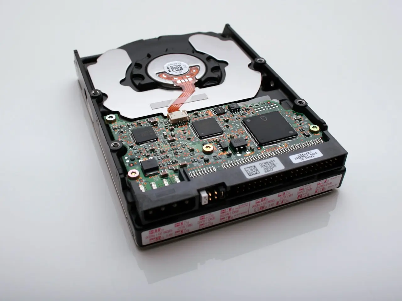 External hard drive connected to a laptop
